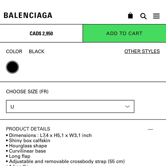 Authentic BALENCIAGA Hourglass Box with top handle in XS - Picture 7 of 9